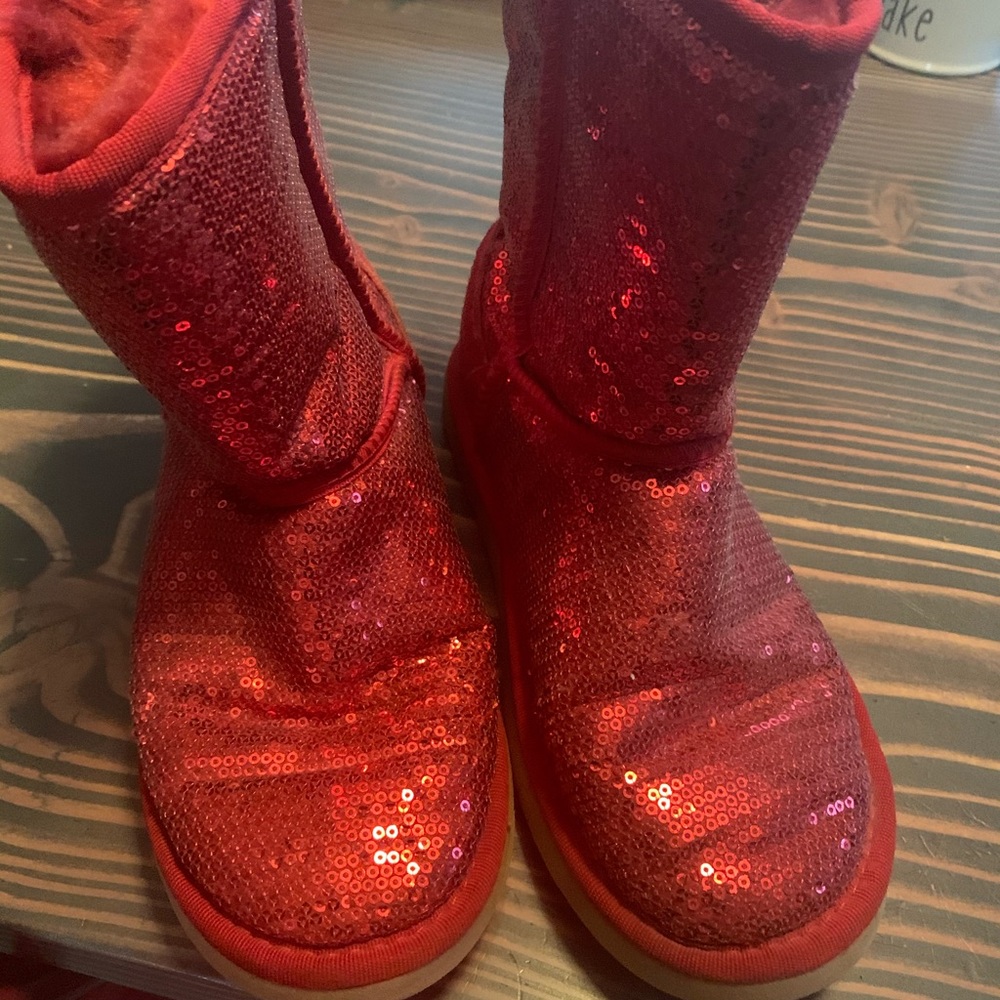 Ugg red sparkle boot